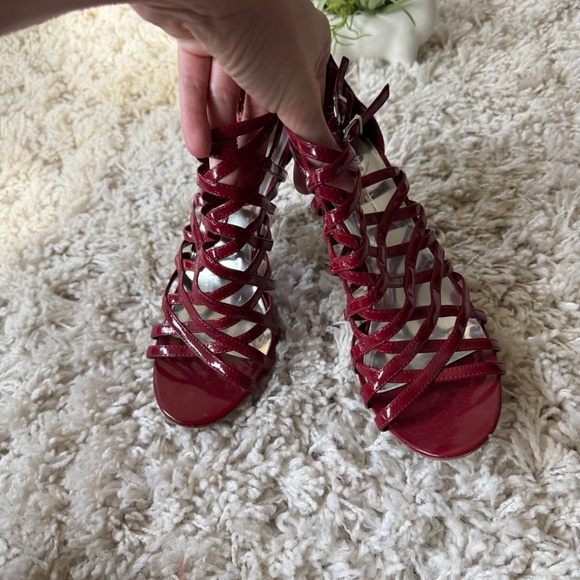 Elegant burgundy INC International Concepts Burgundy see through going out red S - Picture 3 of 8